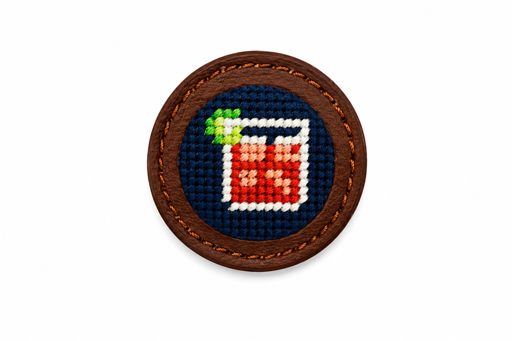 Cart Path Cocktail Needlepoint Ballmark